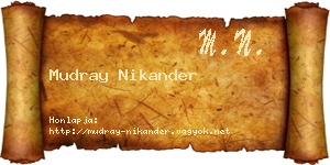 Mudray Nikander névjegykártya